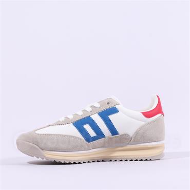 Back 70 Jogger T Toe Laced Retro Trainer - White Red Navy